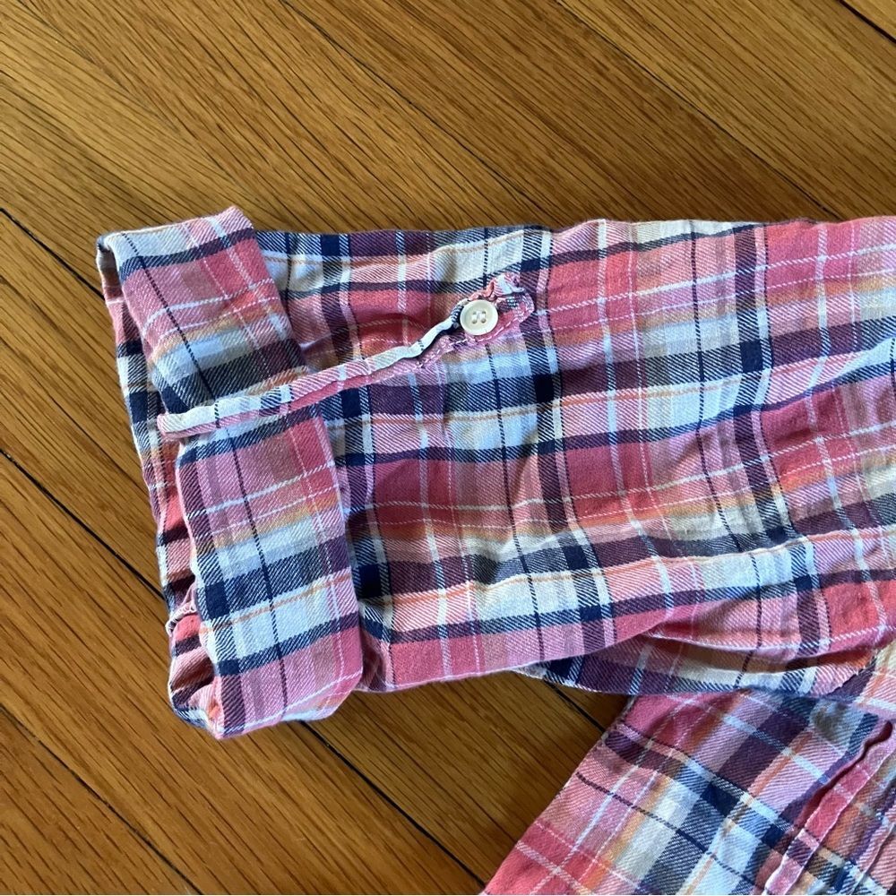 CP Shades Red Plaid Cowgirl USA Linen Cotton Regina Tunic Shirt Dress Medium - Picture 11 of 15